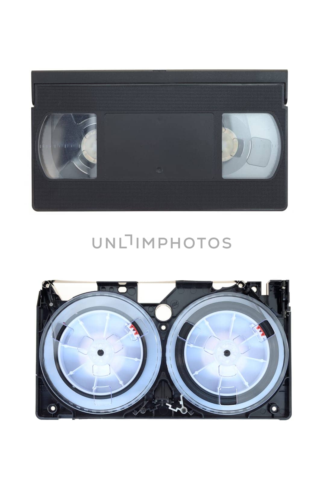 A close up shot of a video cassette