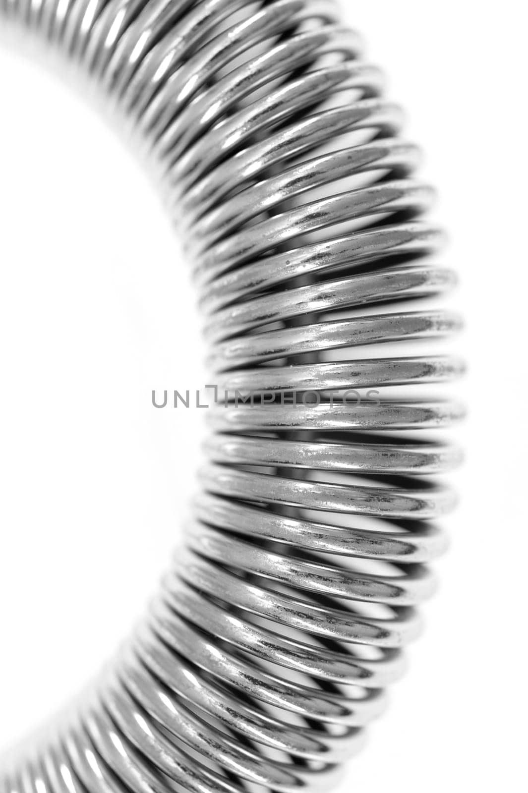 A close up shot of a coil spring