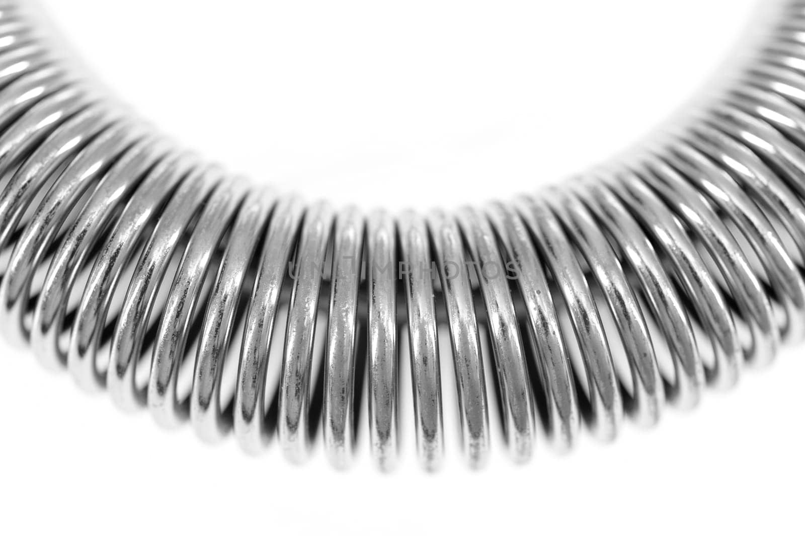 A close up shot of a coil spring