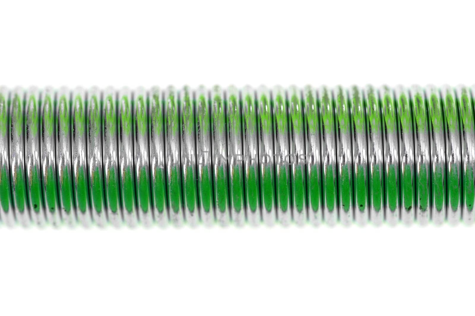 A close up shot of a coil spring