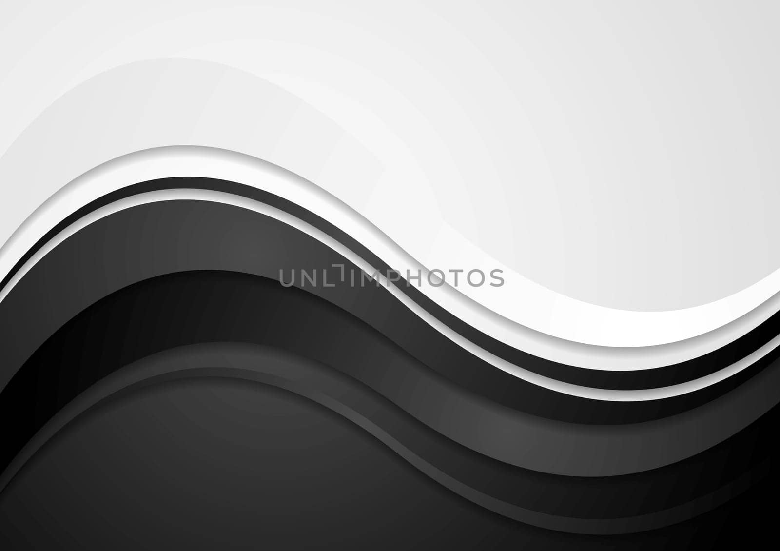 Abstract black waves vector background