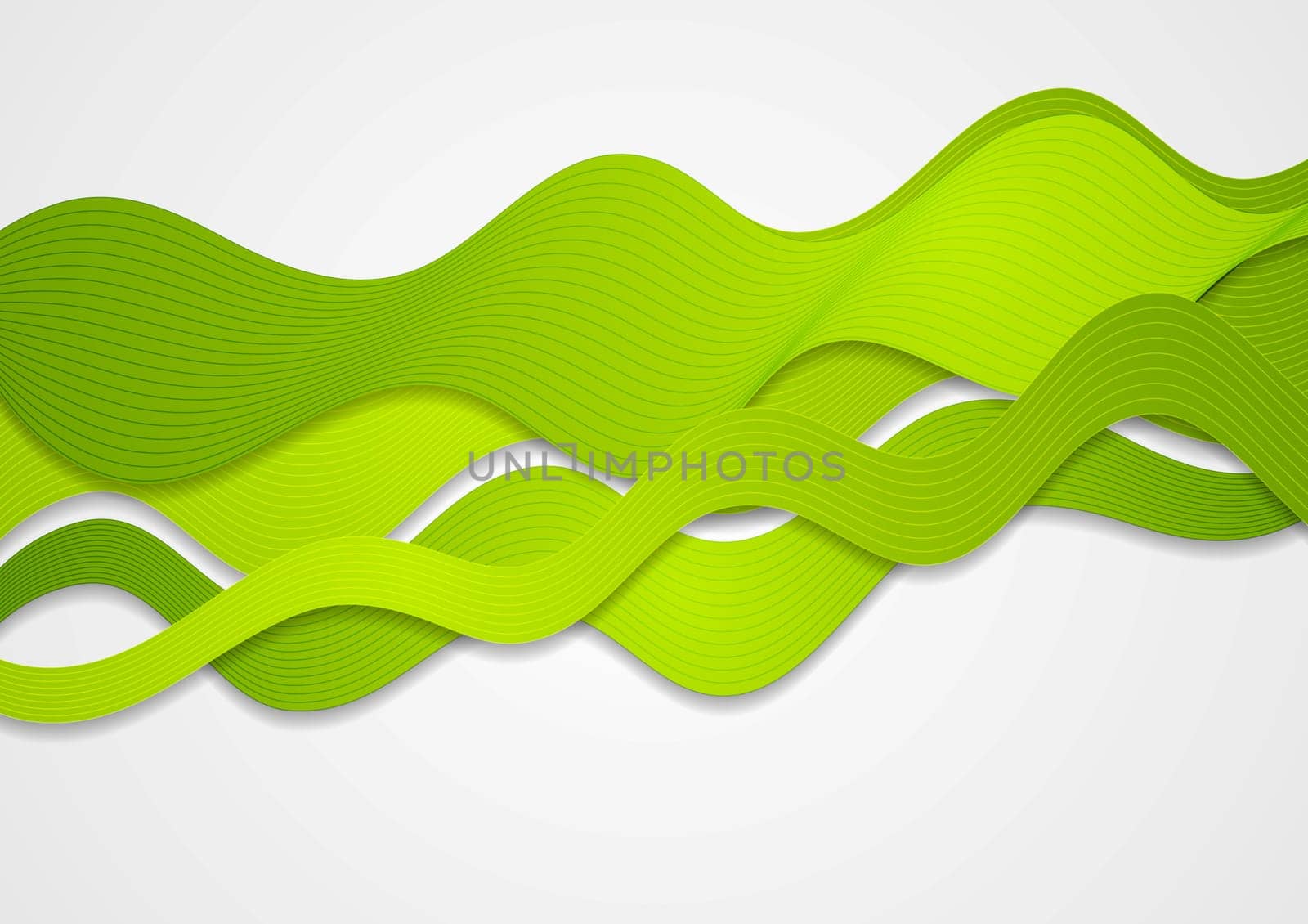 Bright green waves vector background