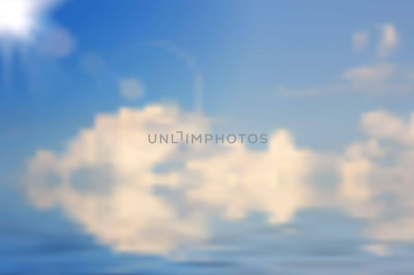 Abstract vector cloudy sky and sea design. Gradient mesh