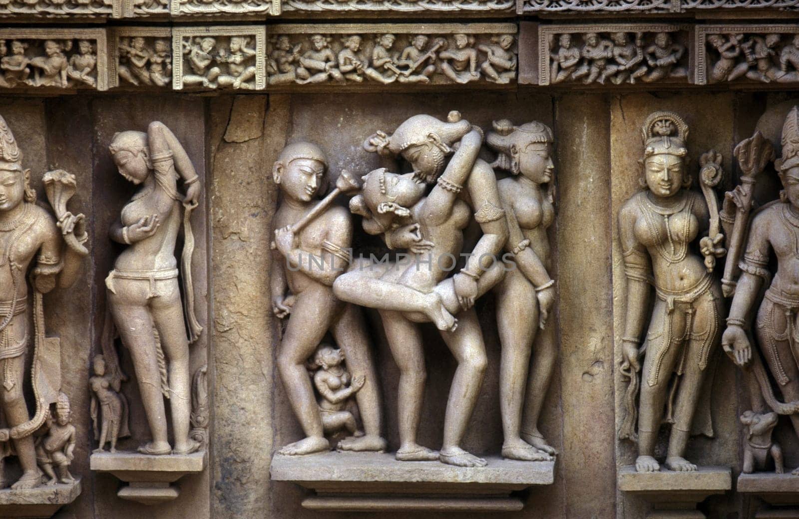 The Temple of Khajuraho in the province of Uttar Pradesh in India.