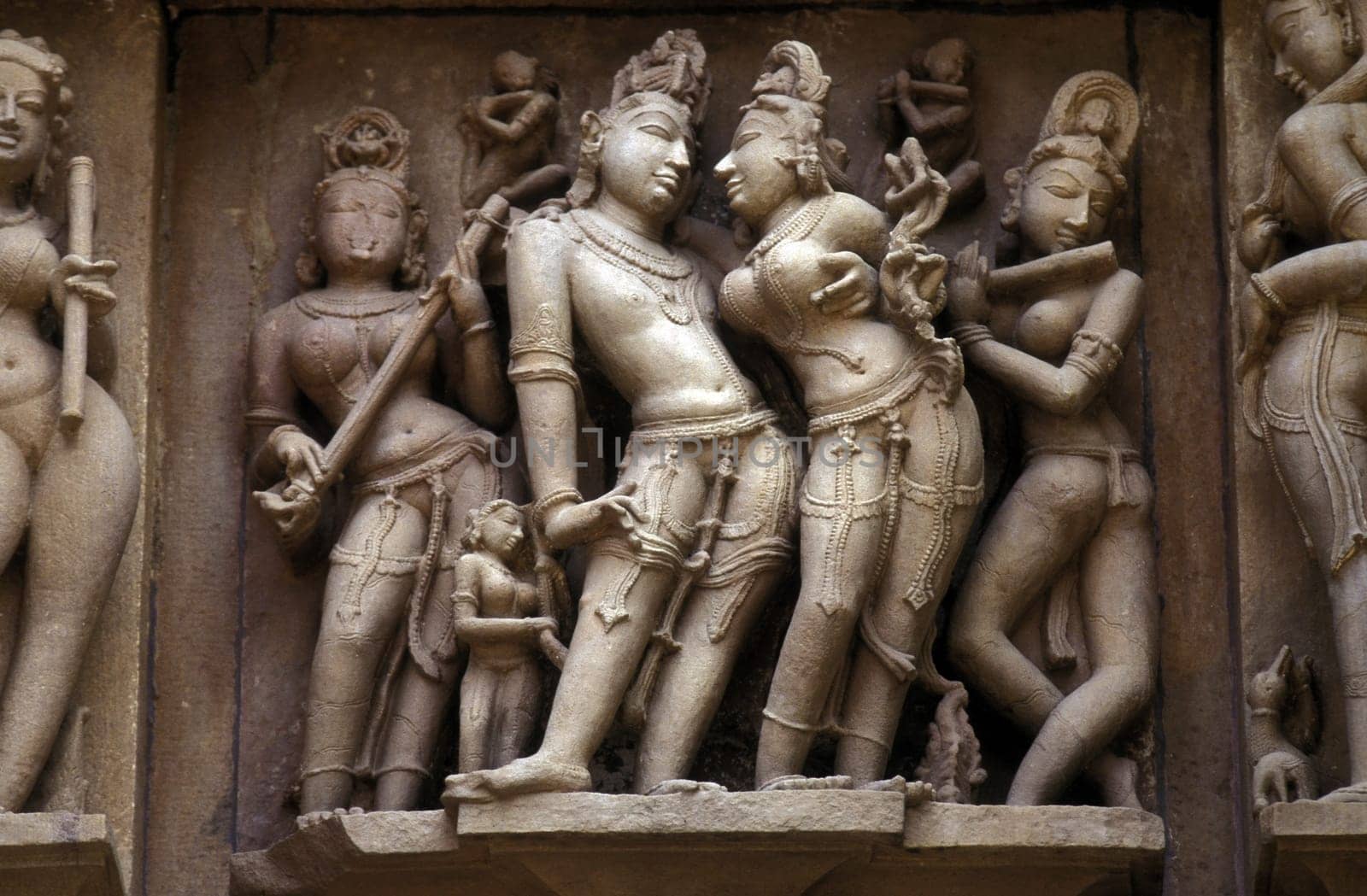 The Temple of Khajuraho in the province of Uttar Pradesh in India.