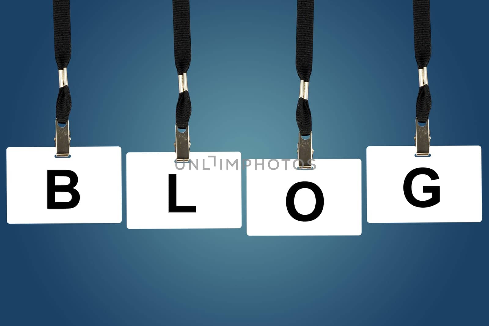 blog word on badge with blue background