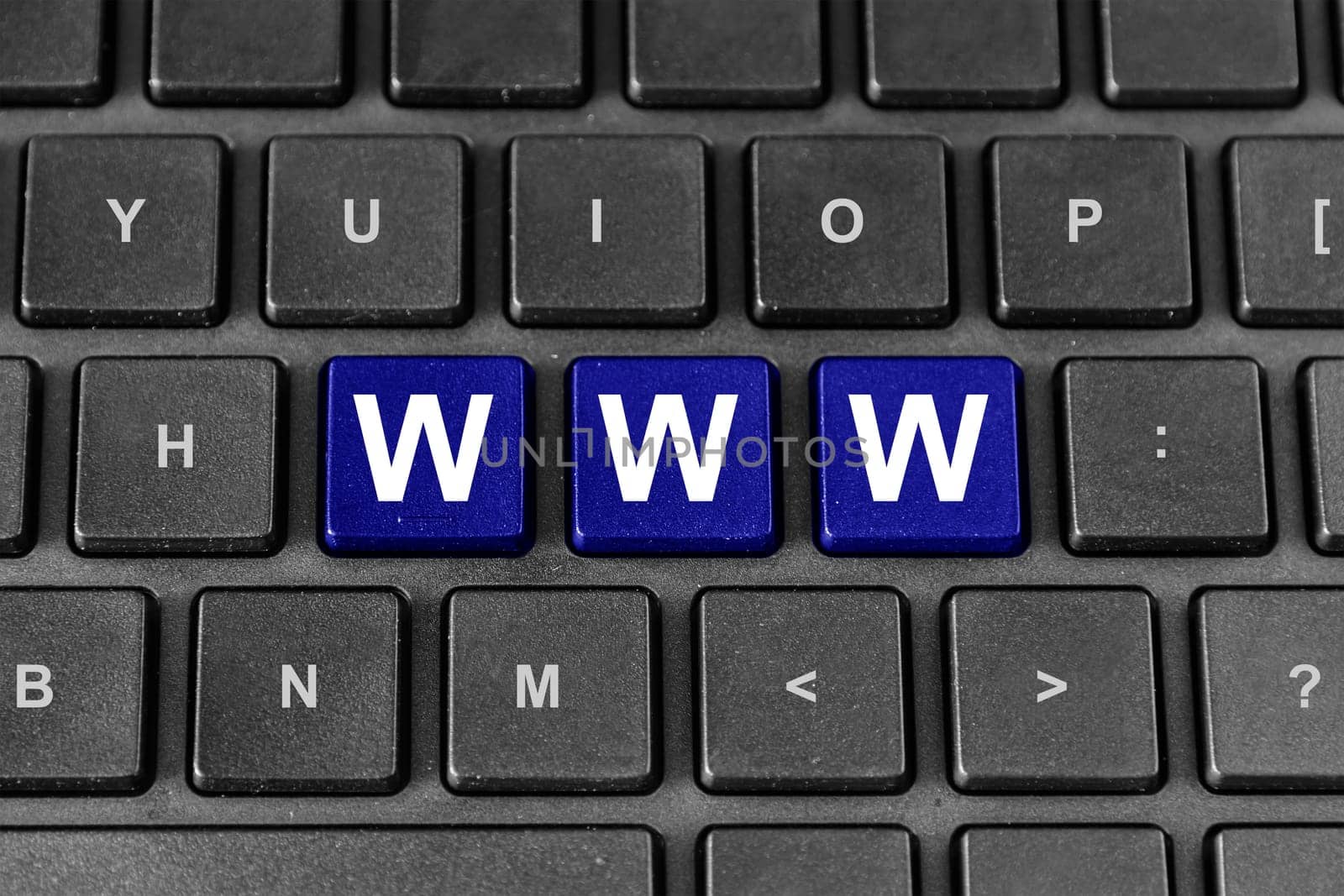 www or world wide web blue word on keyboard