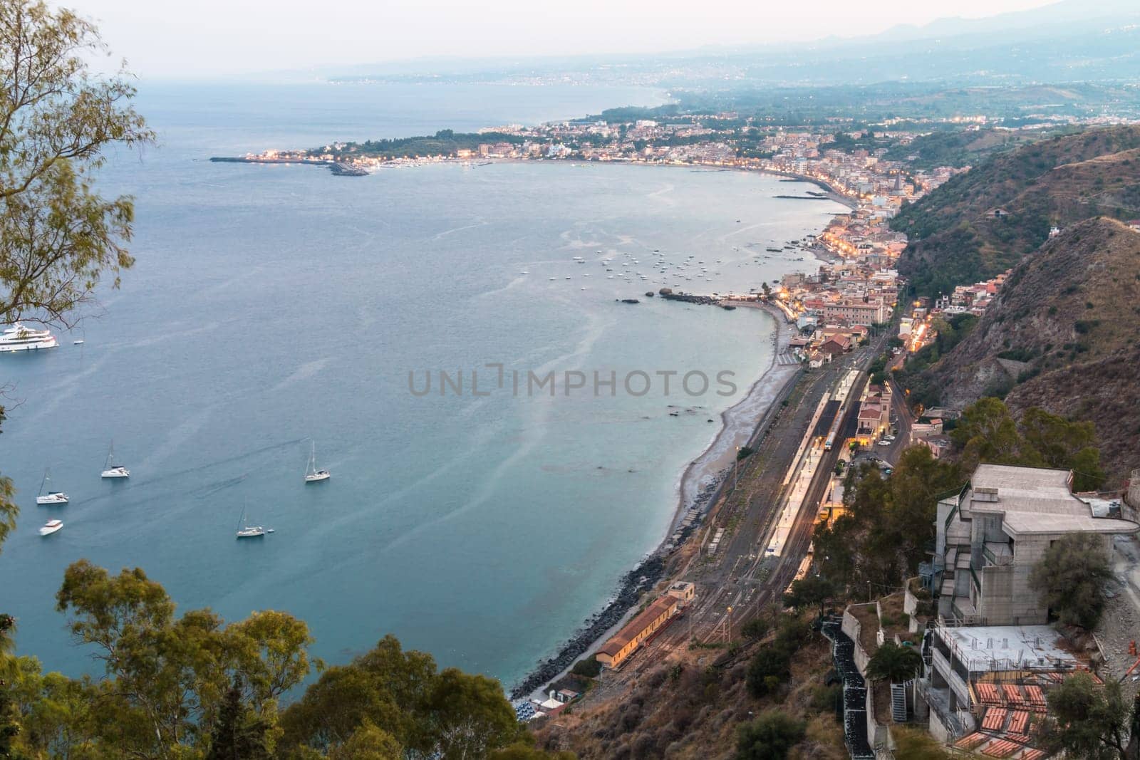 Coastal landscape ionian sea eastern Sicily