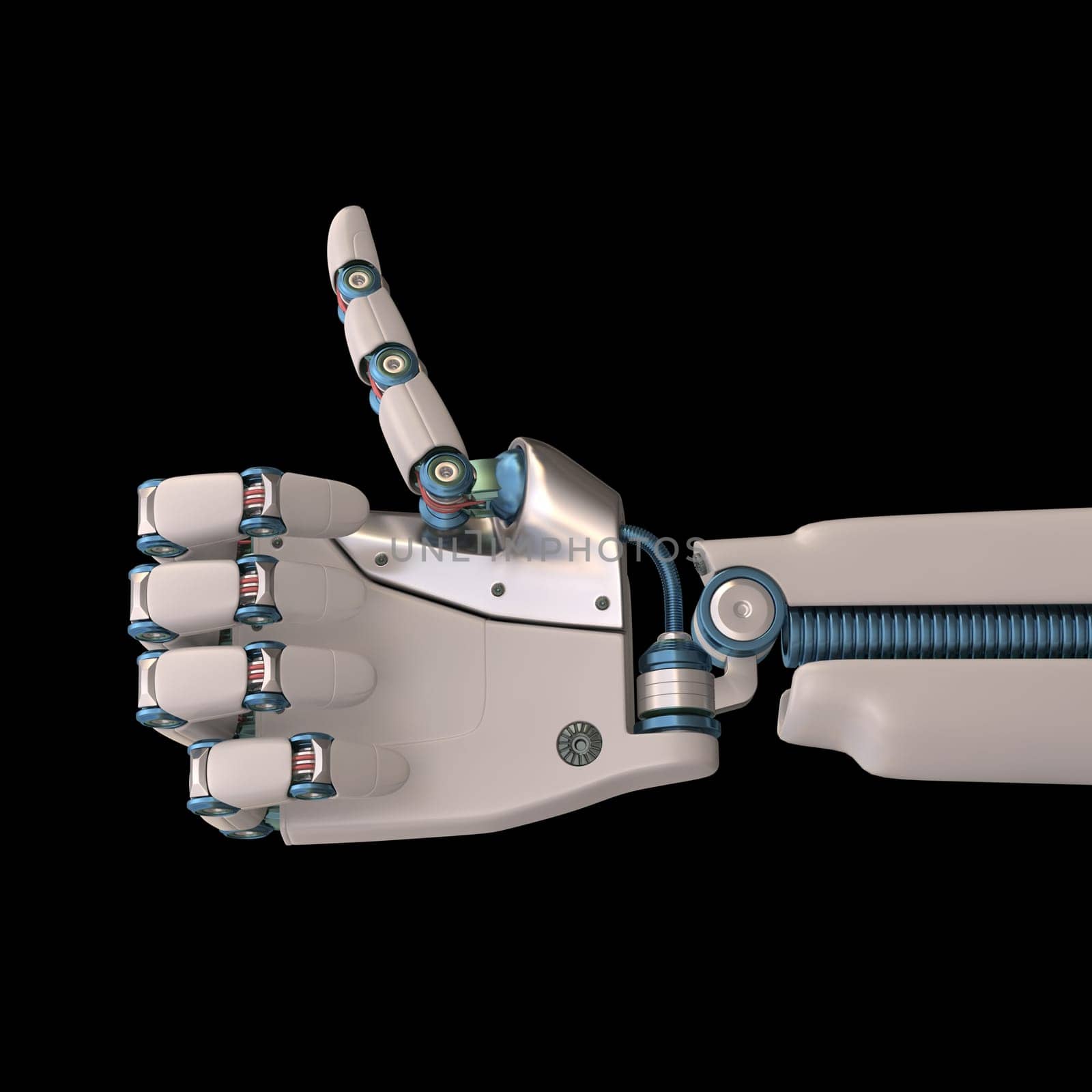 Robotic hand shaped and measures that mimic the human skeleton. Clipping path included.