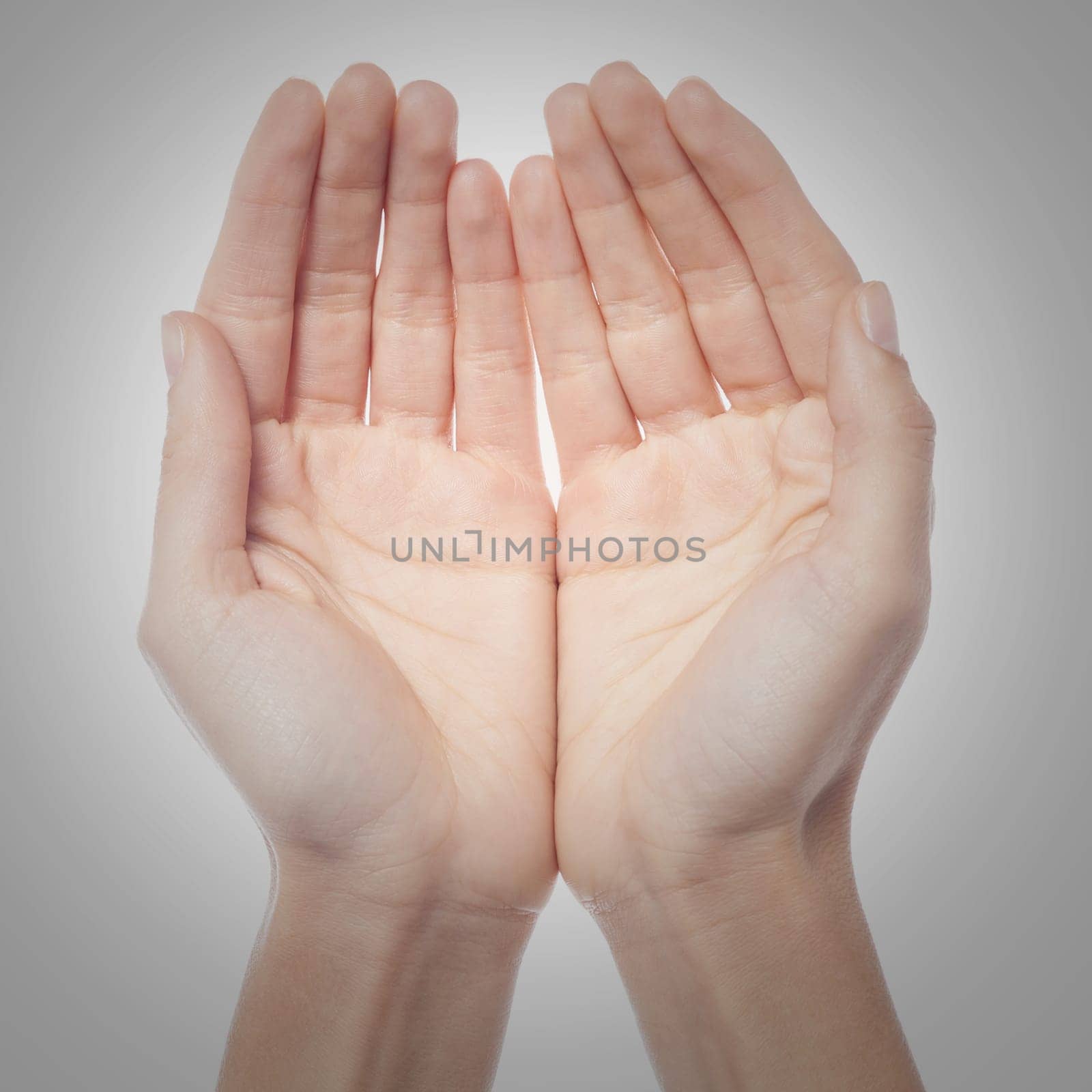 Two open empty hands with palms