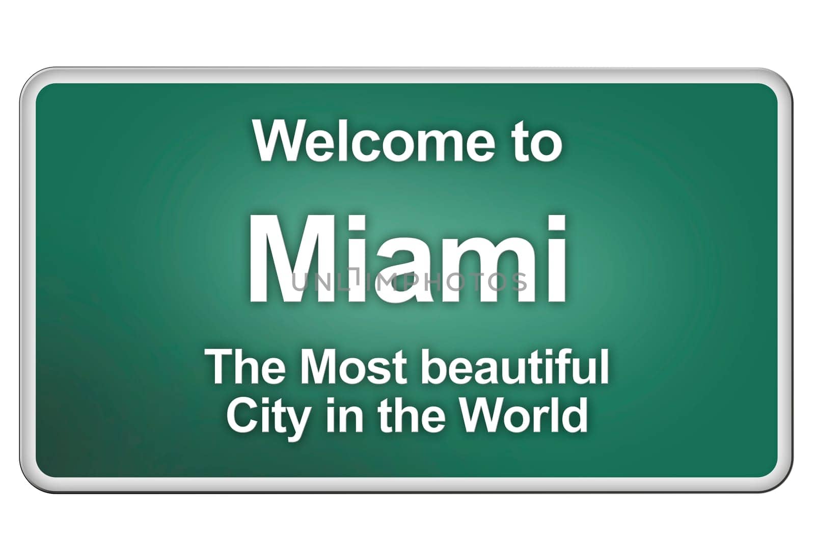 Green village sign with friendly Greetings