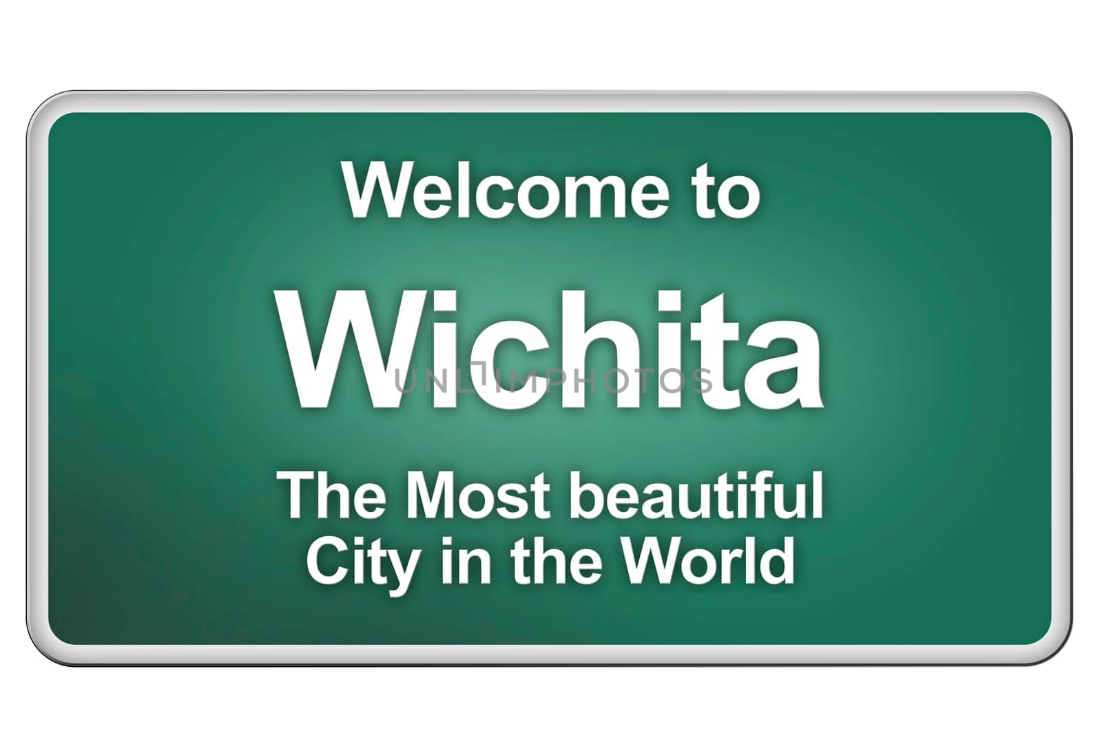 Green village sign with friendly Greetings