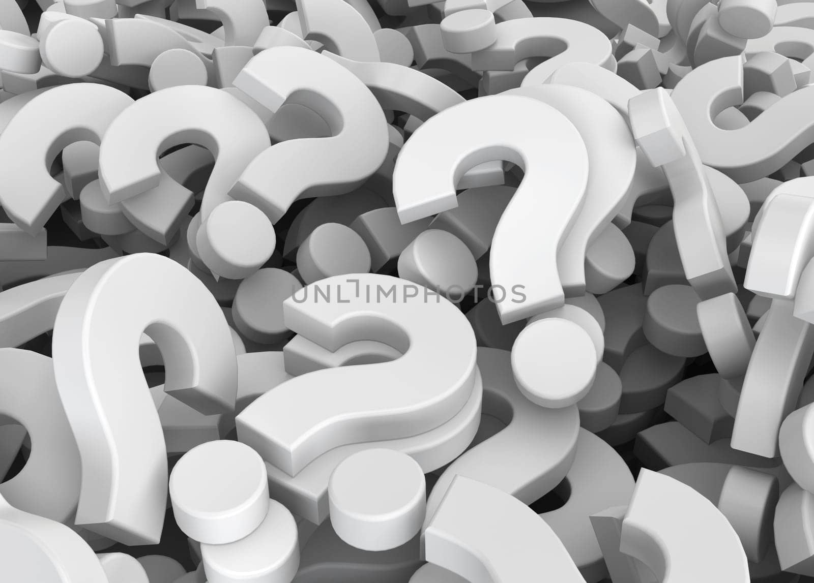 Many questions. 3d illustration