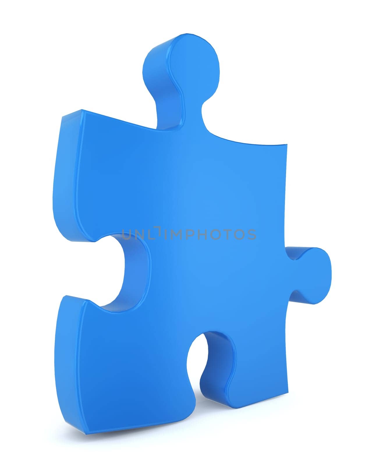 Puzzle piece. 3d illustration on white background