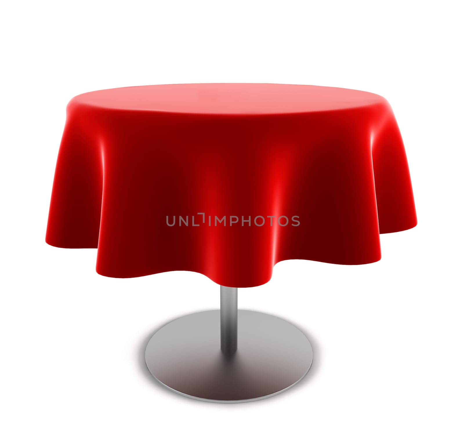Round table. 3d illustration on white background