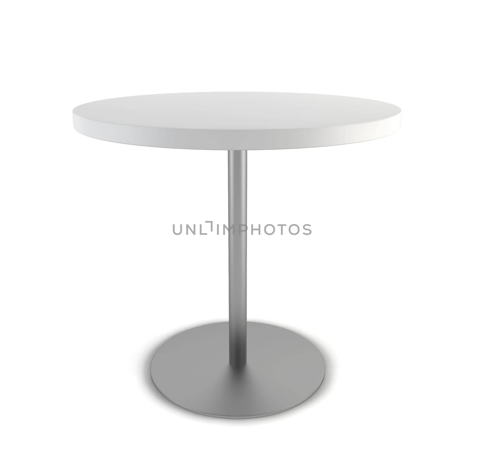 Round table. 3d illustration on white background