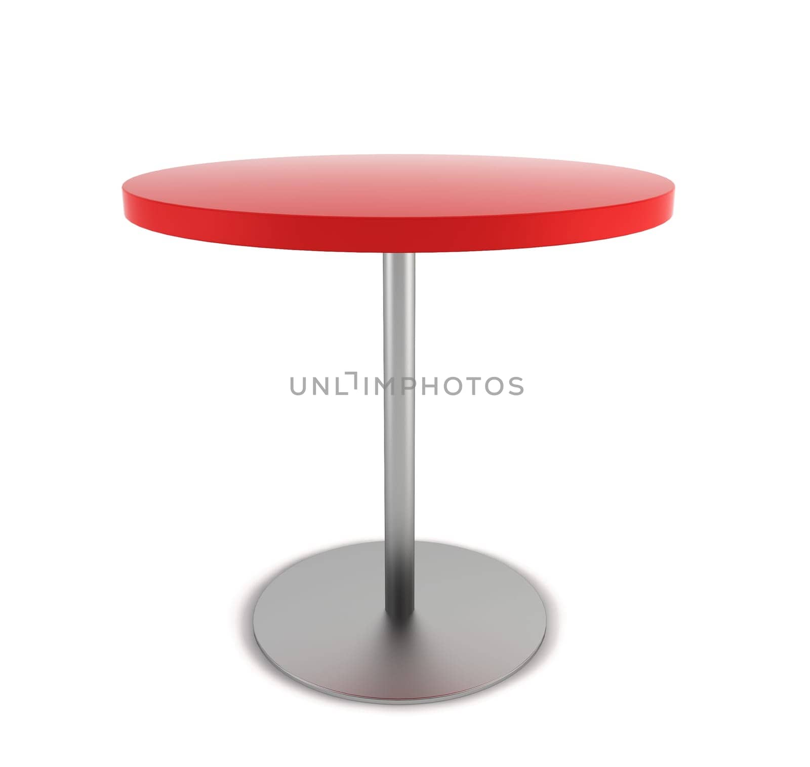 Round table. 3d illustration on white background