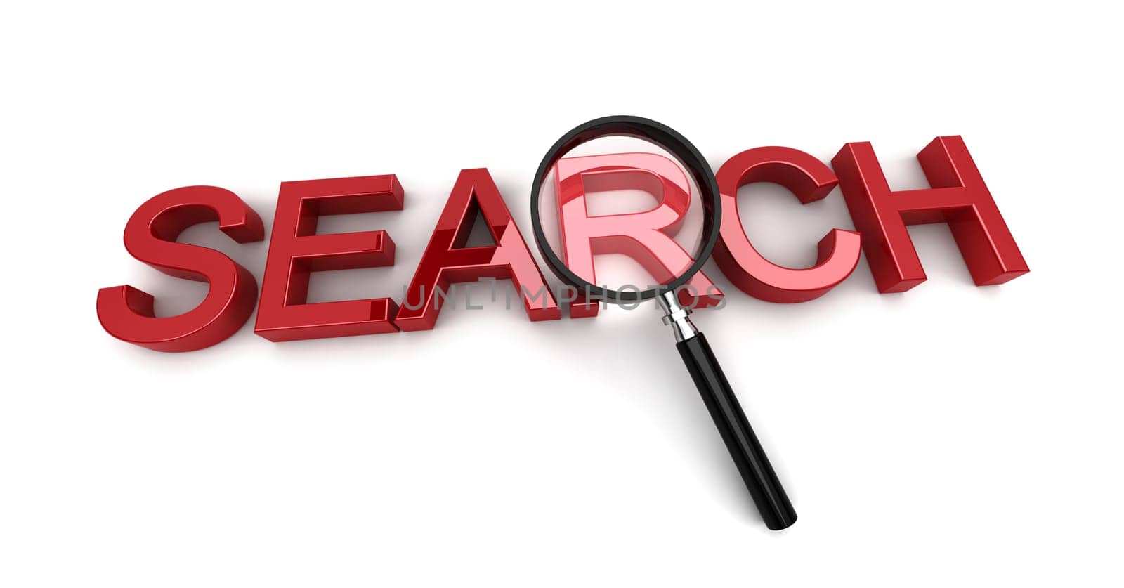 Search concept. 3d illustration on white background