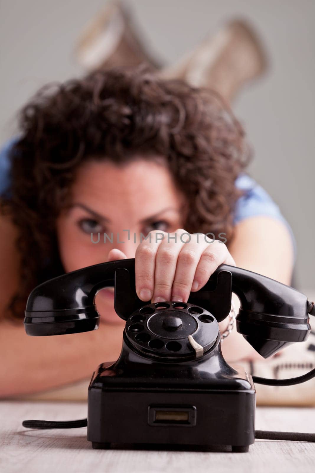 this girl doesn't want to wait for a call and so she acts and calls for herself