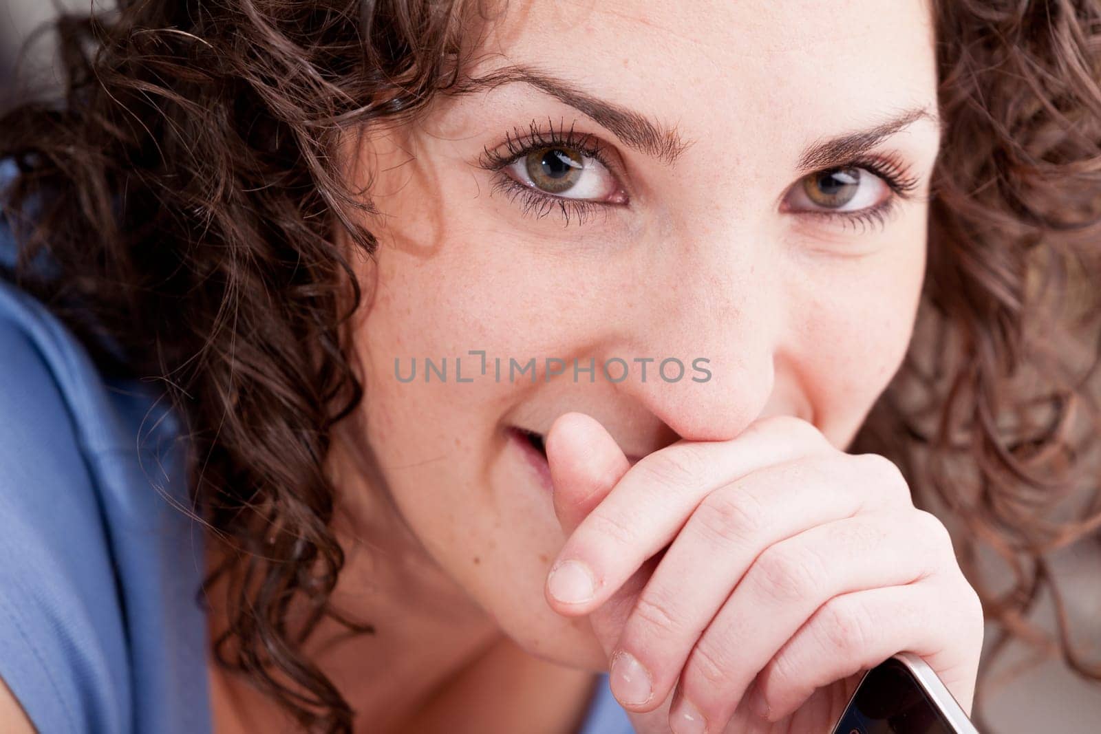 smile and intense look by nice young woman