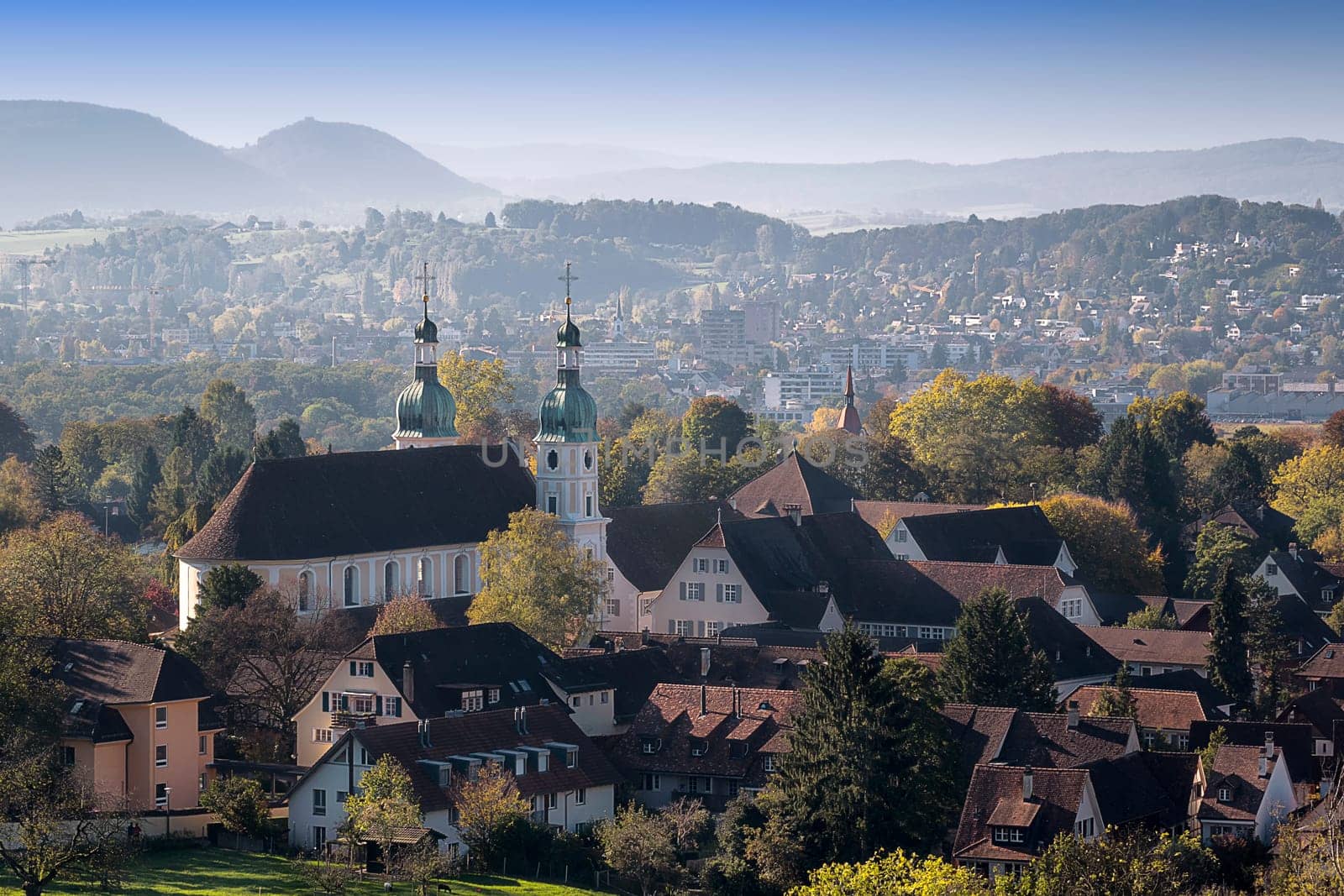 View from the Hermitage to the Cathedral of Arlesheim