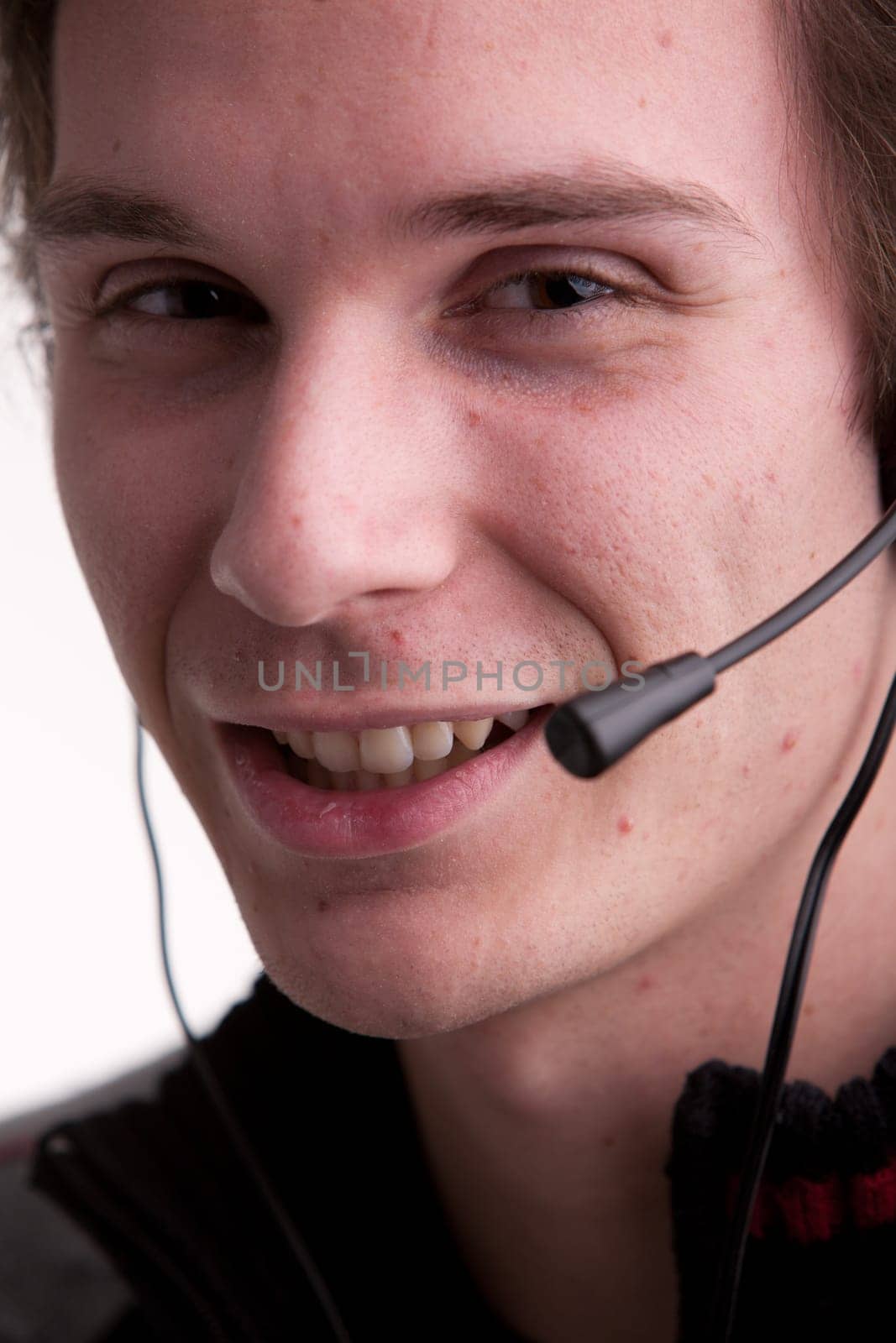 call center young man with a headset