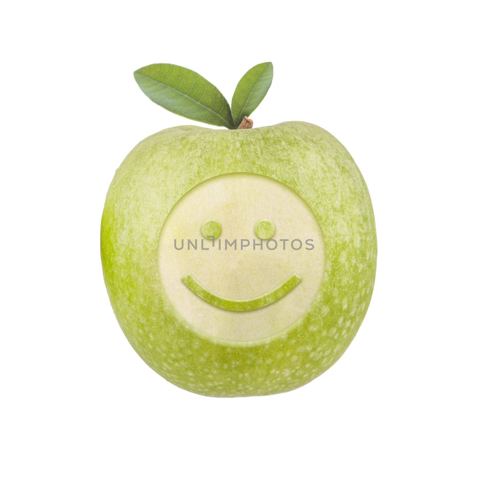 Apple with smiley face