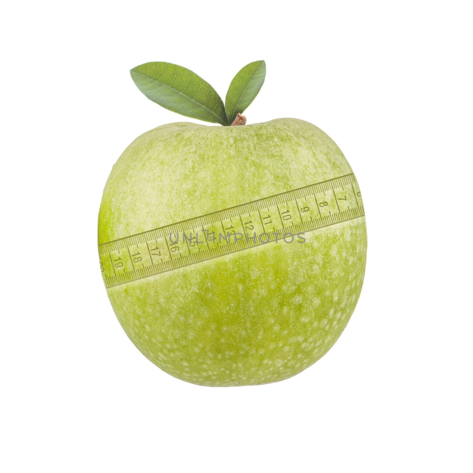 Apple with tape measure