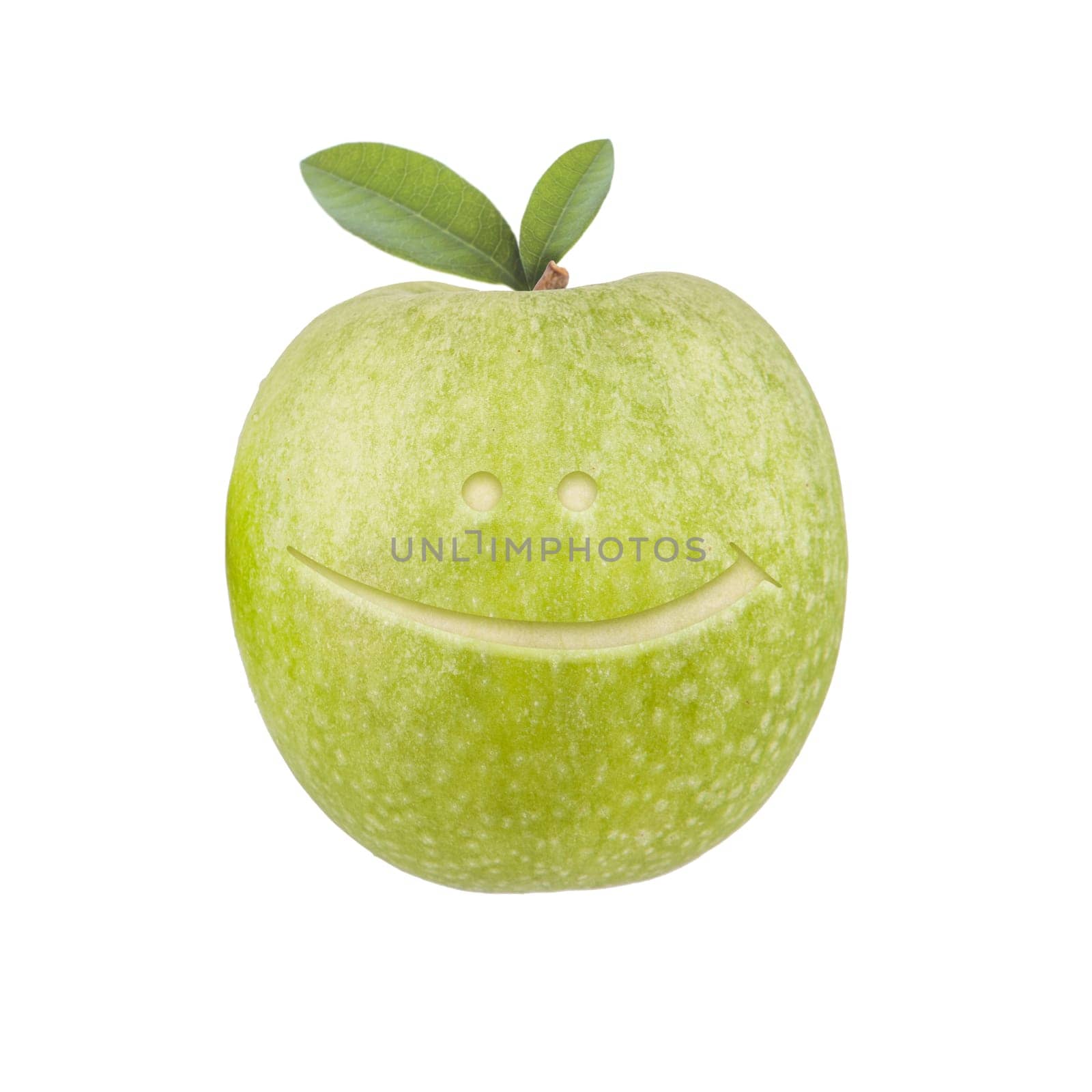 Apple with smiley face