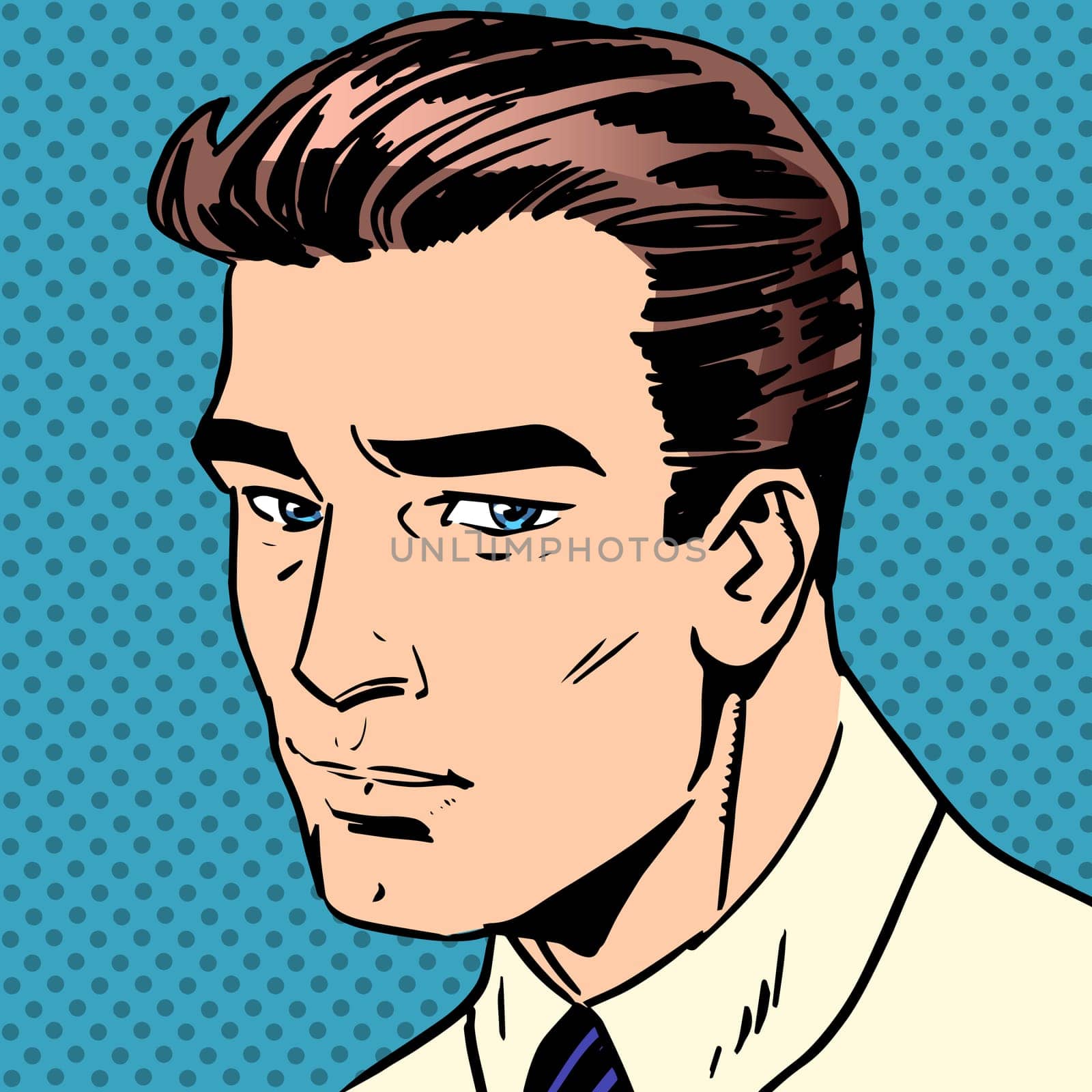 Pretty sad the man does not smile retro style sadness