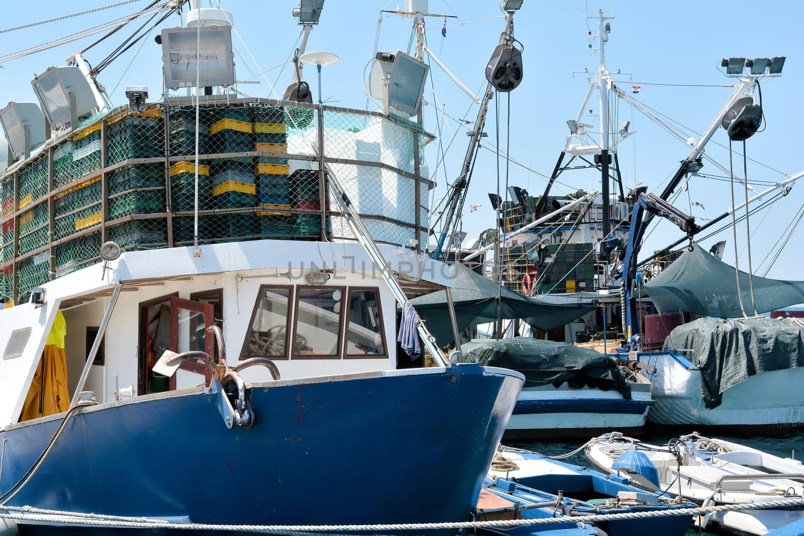 Fishing boats on the Croatian Adriatic coast in the port of Rovinj