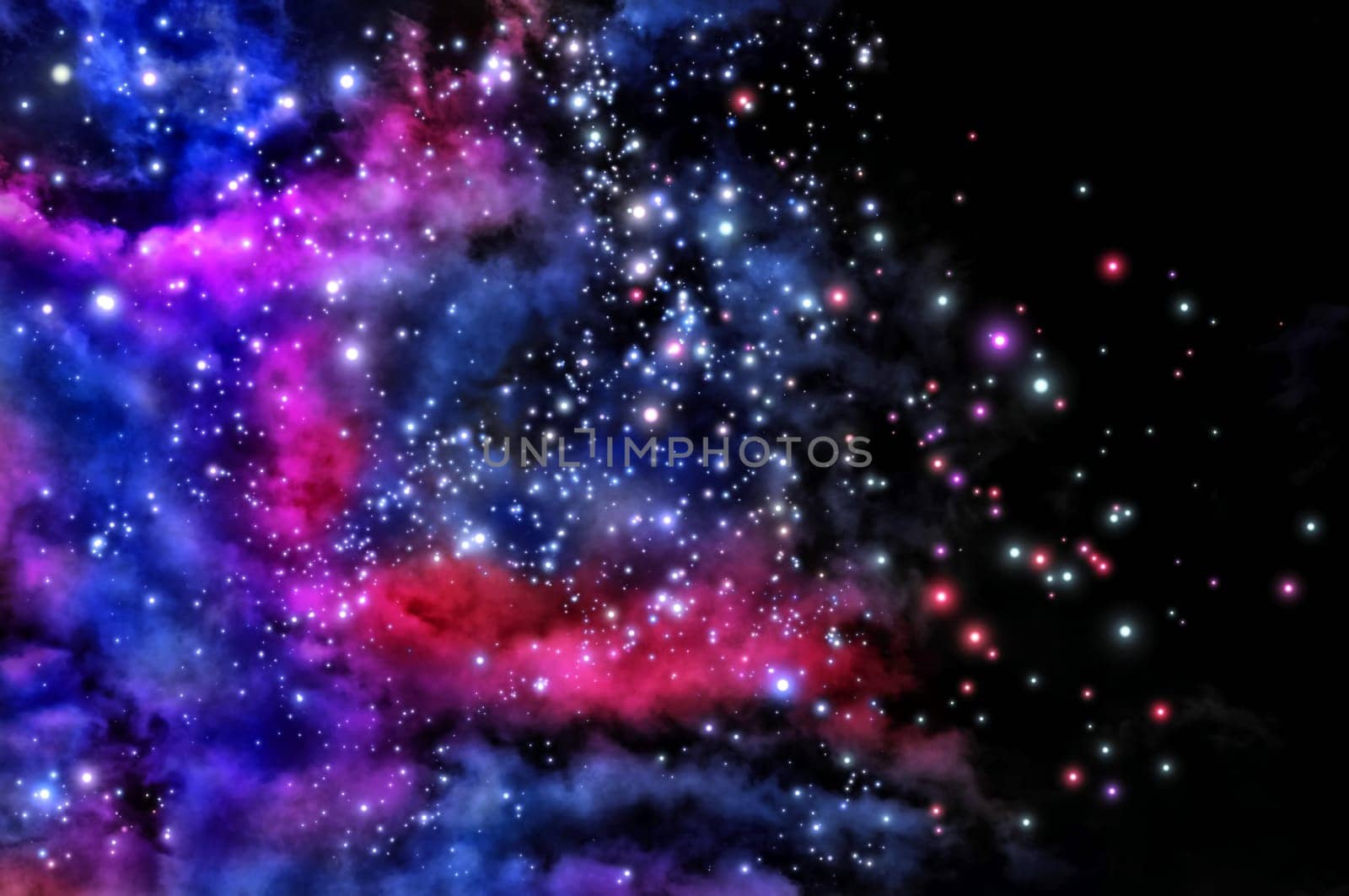 stars shine through the clouds of a new nebula