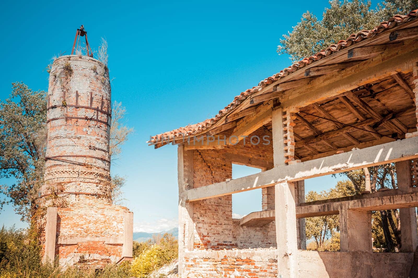 Old abandoned furnace for the production of lime