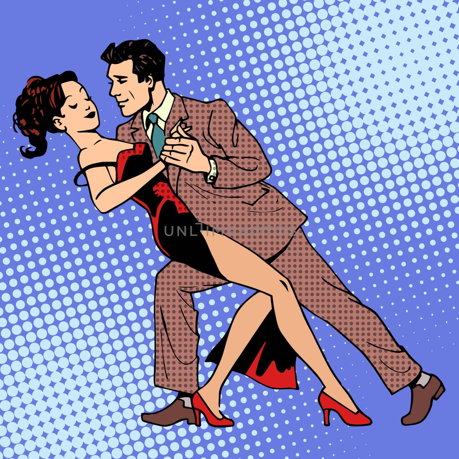 Man and woman dancing a waltz or tango. The art of romance concert
