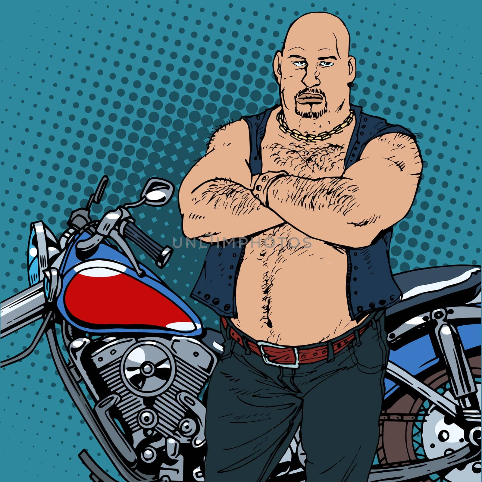 Fat biker vintage motorcycle. The road bully retro style bandit