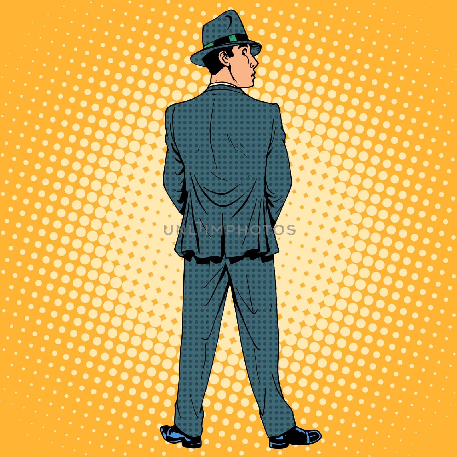 Male bully toilet humor back. Retro style