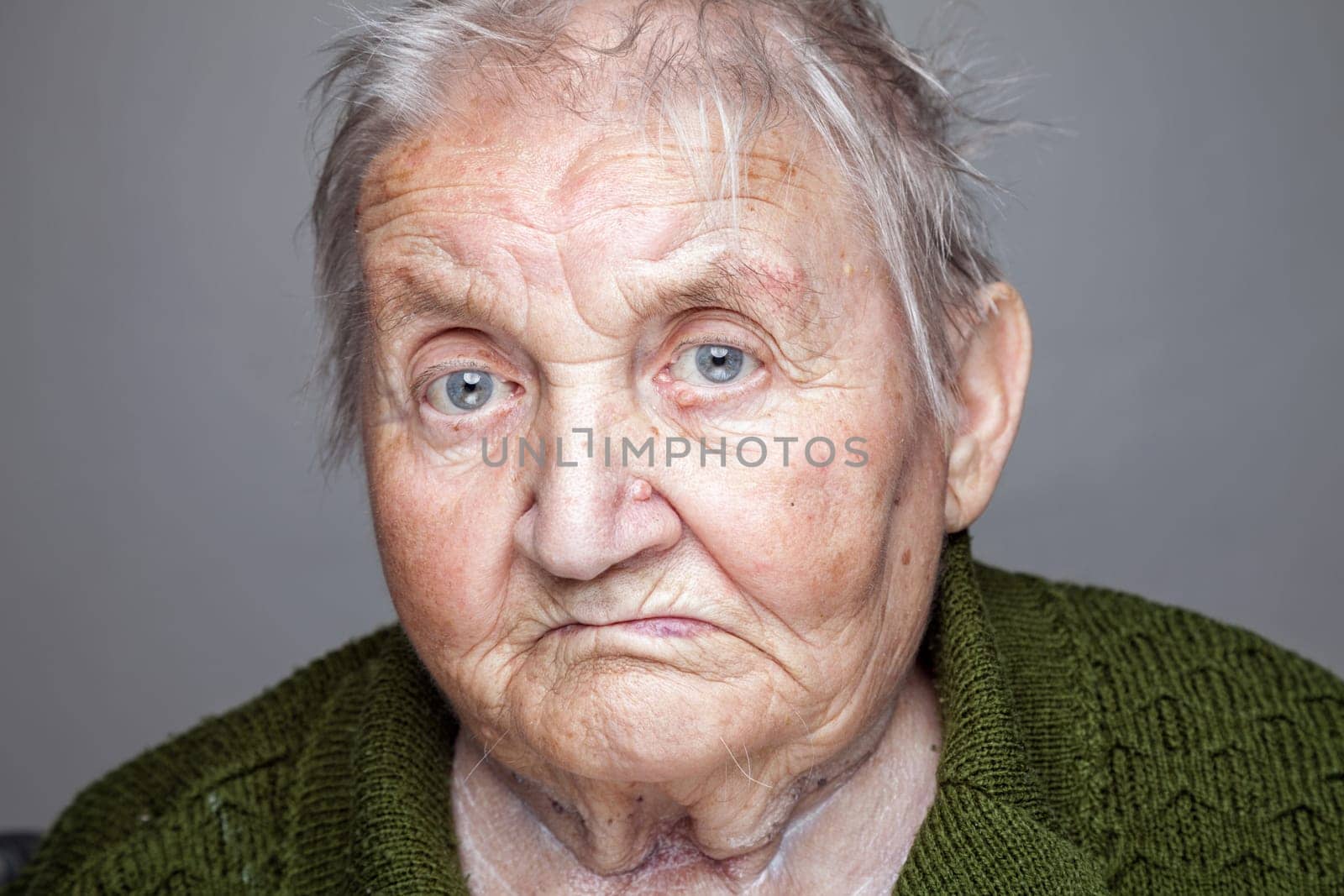 Closeup portrait of an elderly woman