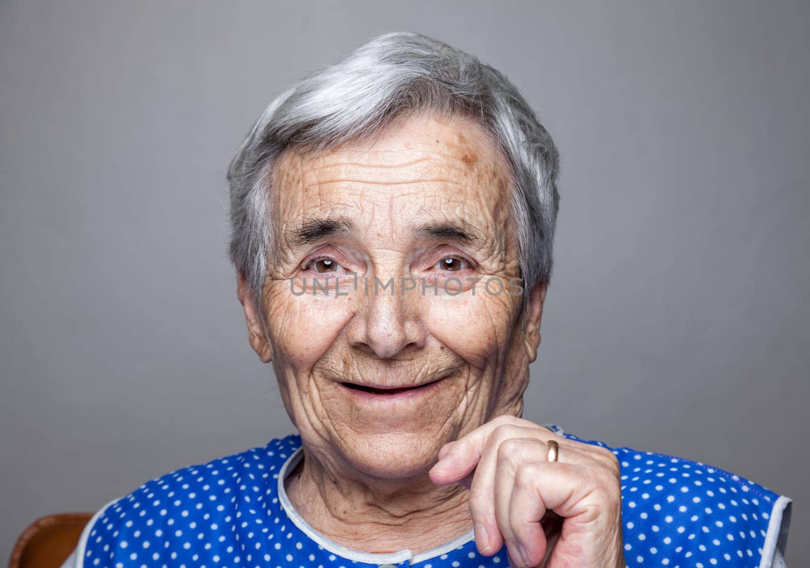 Closeup portrait of an elderly woman