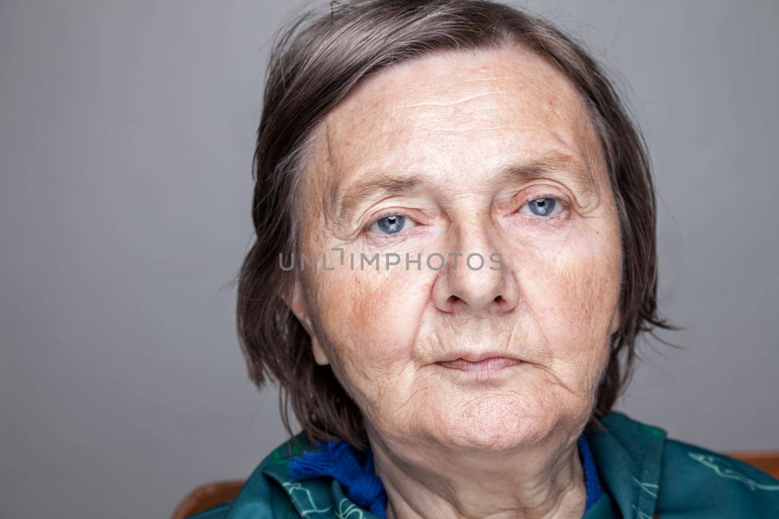 Closeup portrait of an elderly woman
