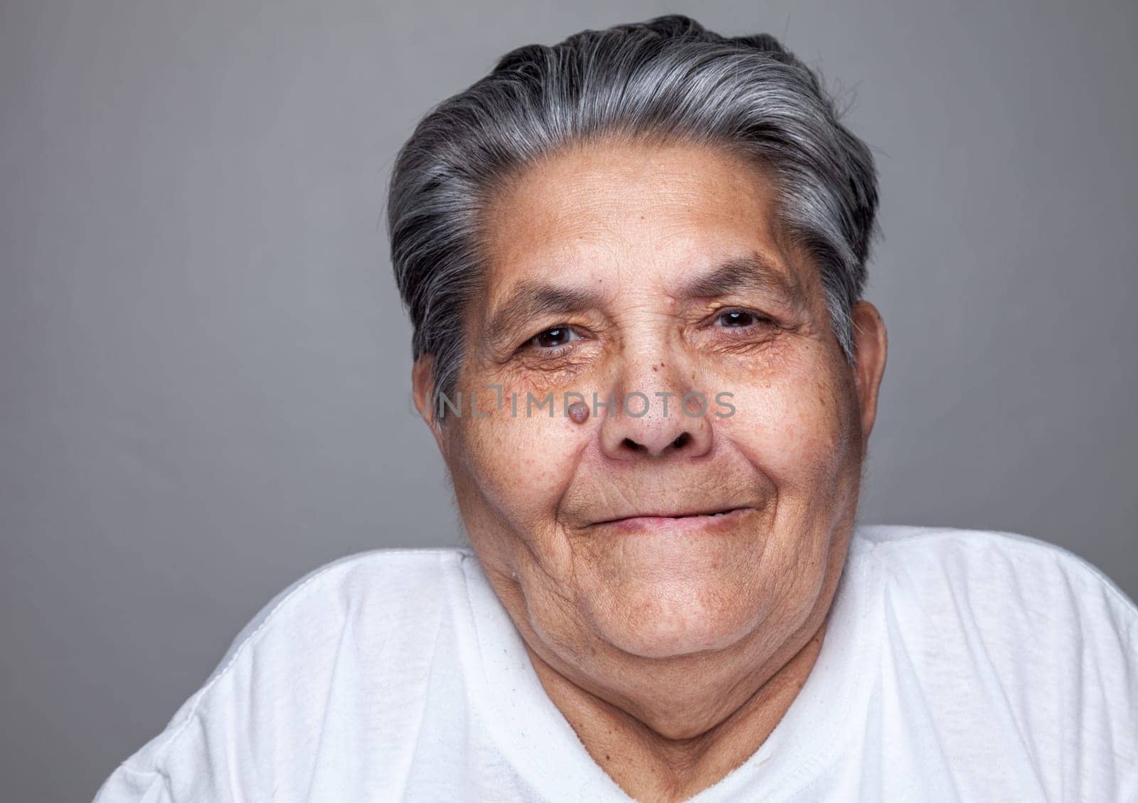 Closeup portrait of an elderly woman