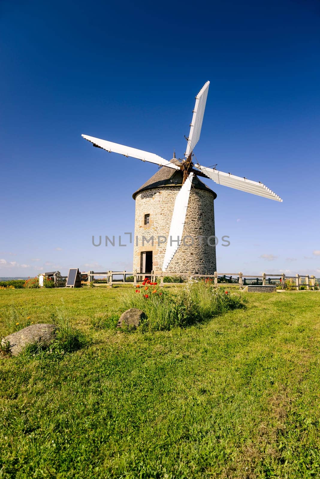 France, the Moidrey windmill in Pontorson in Normandie