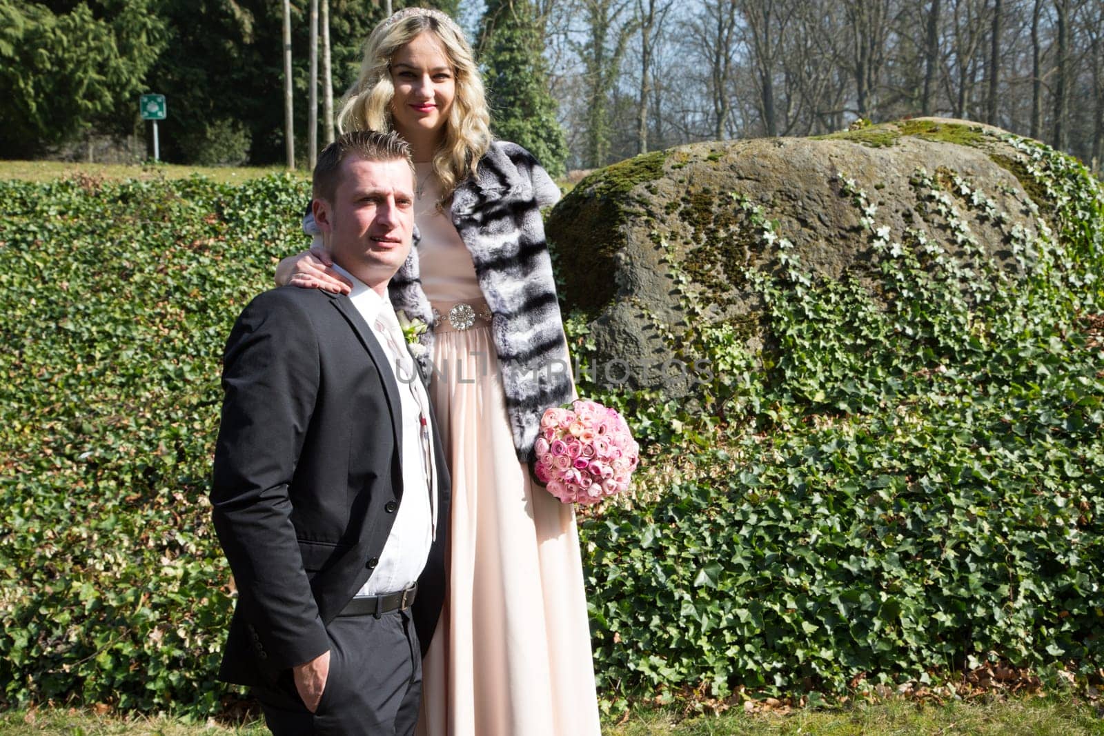 Portrait of Happy couple on their wedding day.