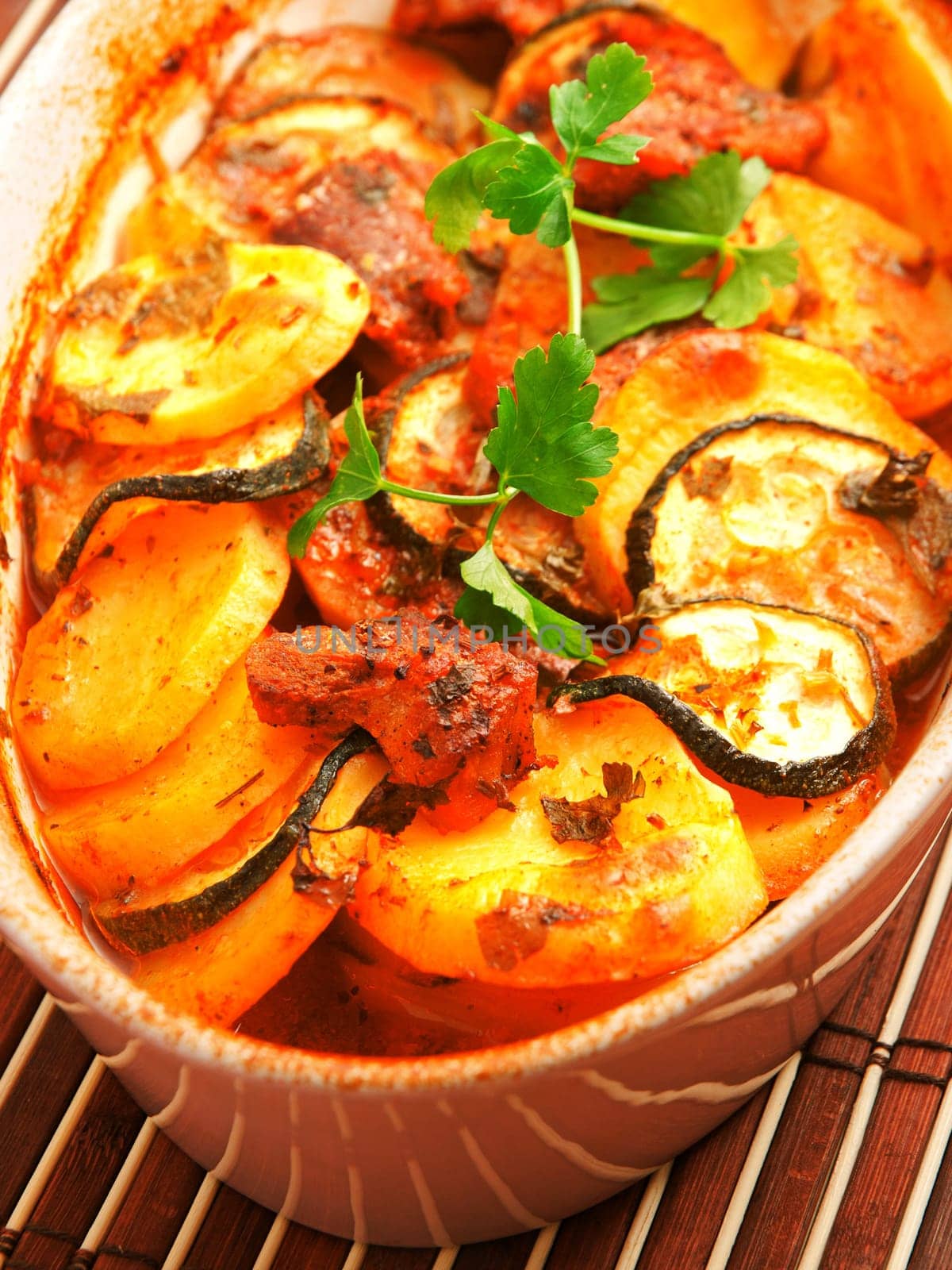 Potato and zucchini casserole
