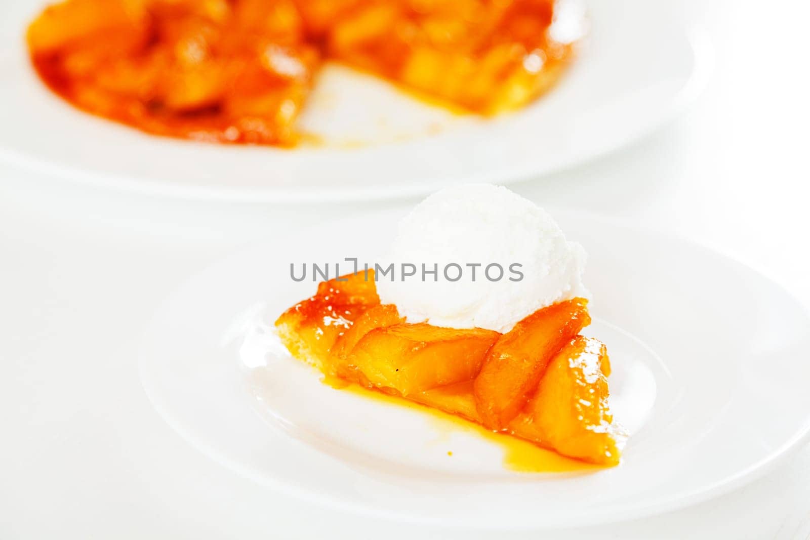 Homemade Apple Tarte Tatin with caramelized fruits