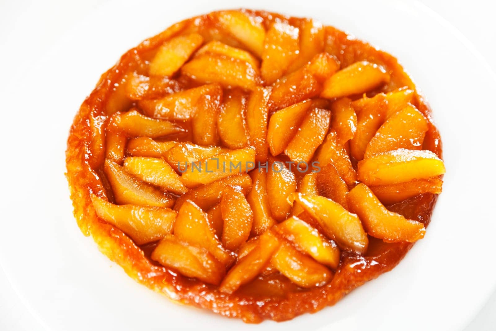 Homemade Apple Tarte Tatin with caramelized fruits