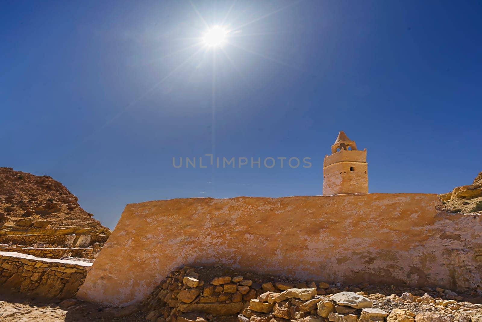 the mosque of the seven sleepers in the backlight