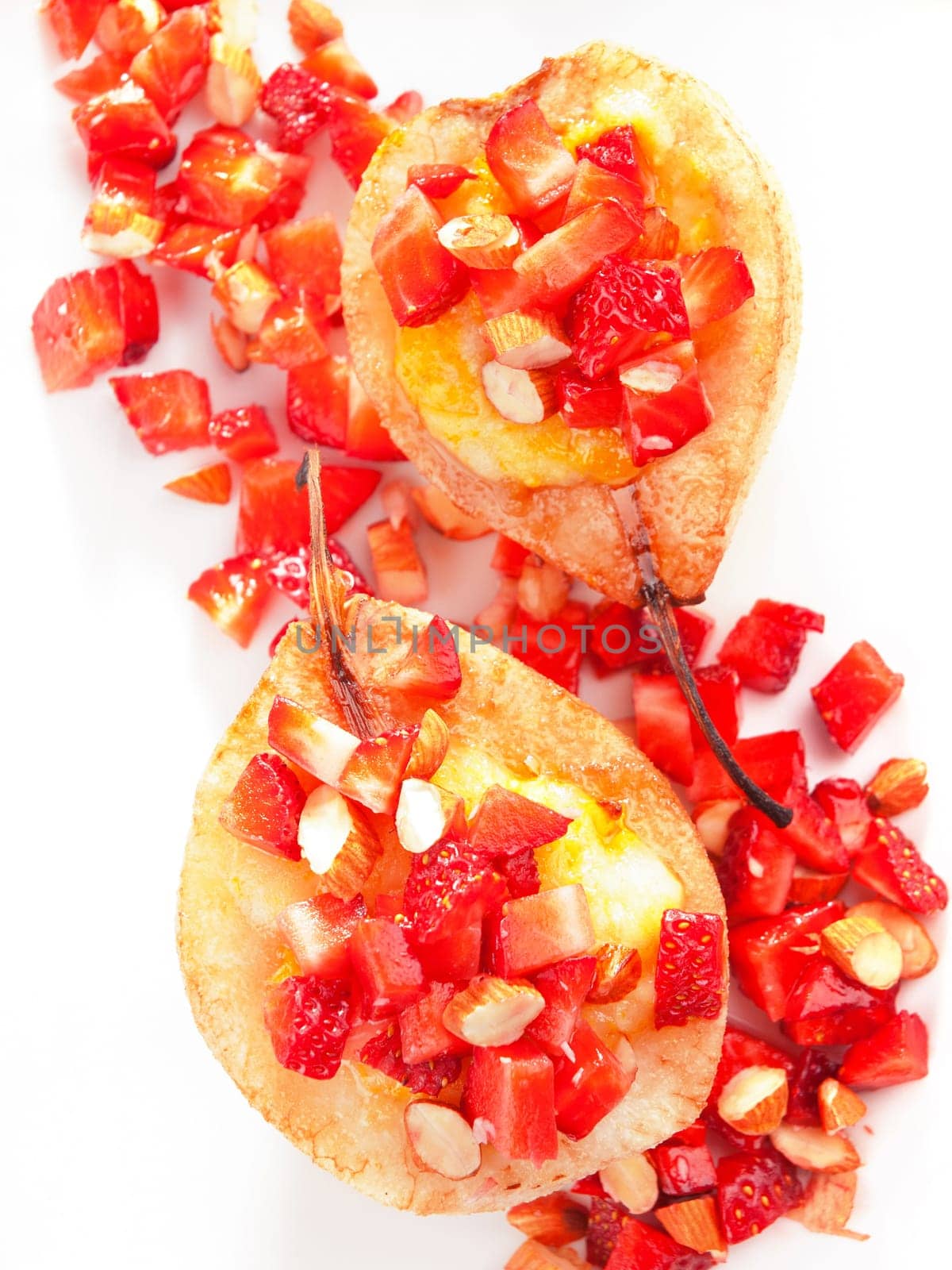 Pears with strawberries and Brie cheese