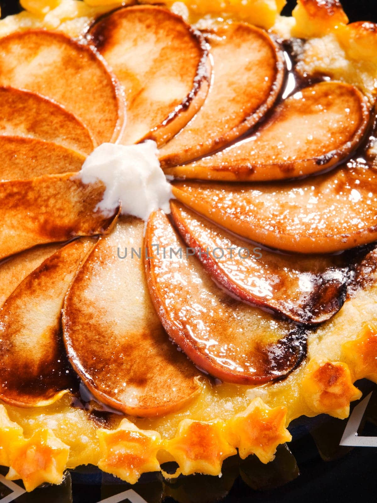 Apple cake, close up