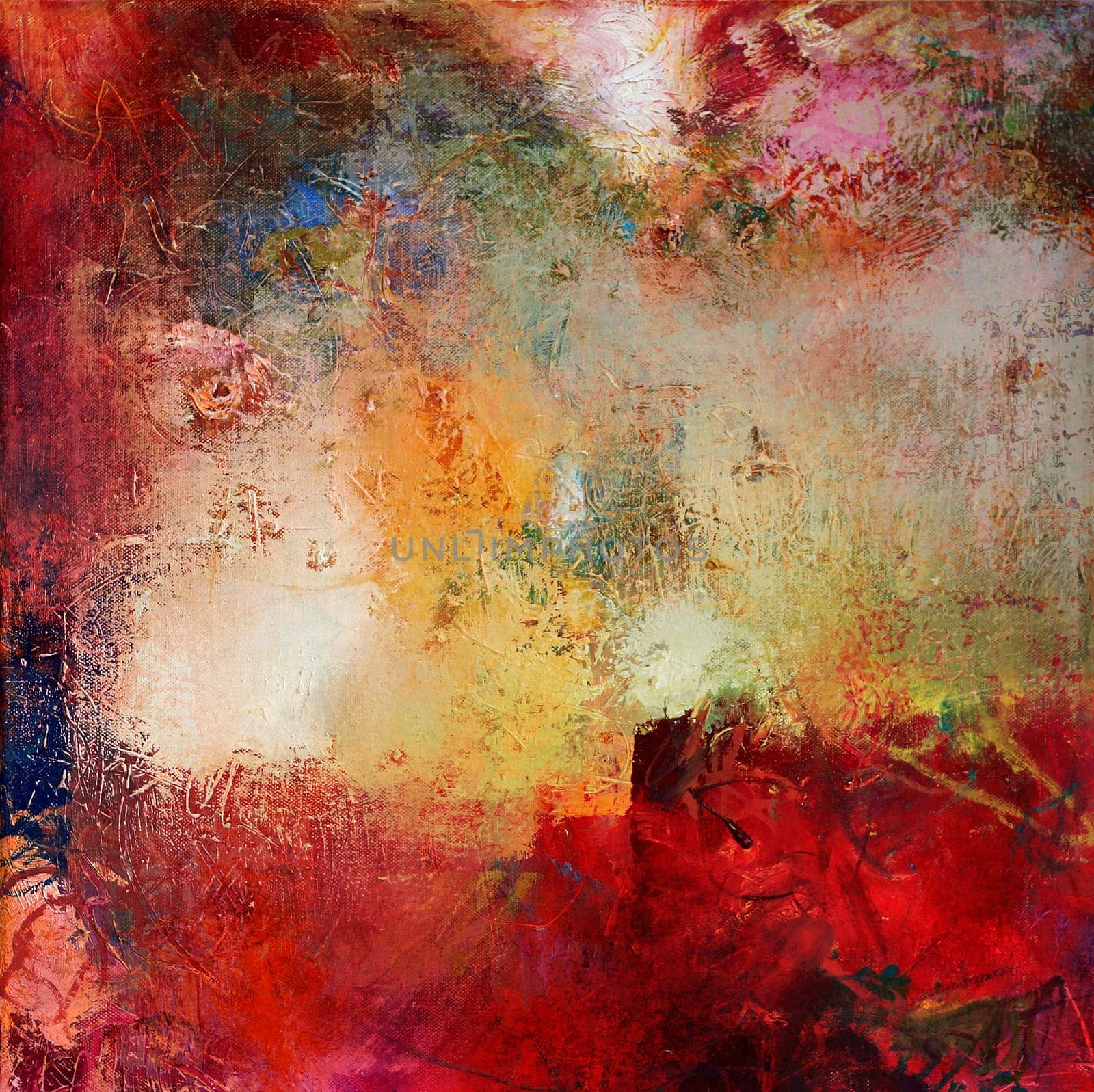 painting abstract mixed technique colorfully wiped