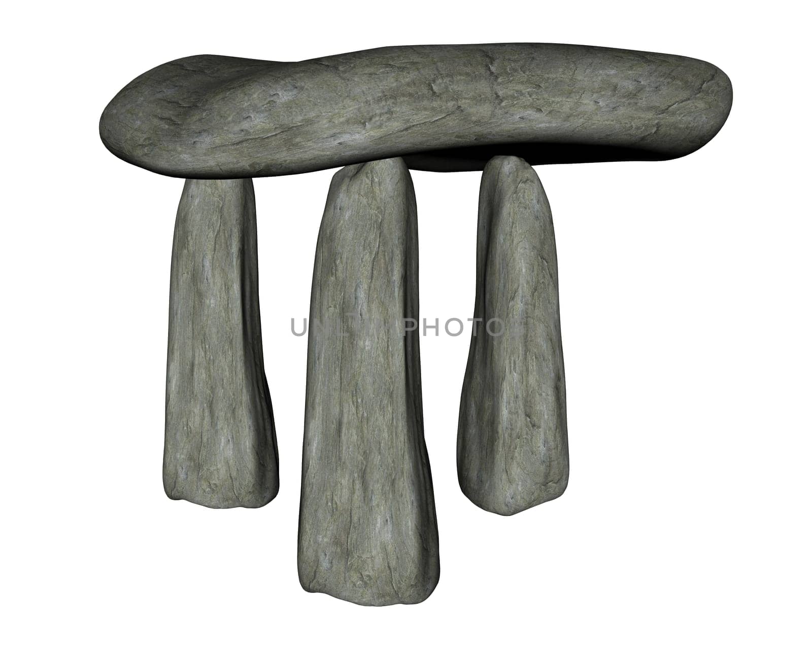 Dolmen stone isolated in white background - 3Drender